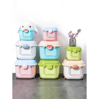 儿童玩具收纳箱大号可爱滑轮有盖卡通塑料手提整理储物盒fx