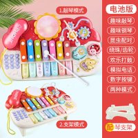 9大功能音乐电话鼓[电池版红]|婴儿玩具仿真电话机座机儿童手机音乐早教男孩女孩1-3岁8个月