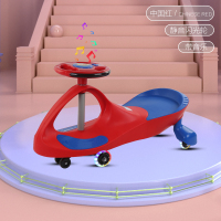 红色+普通轮+蝴蝶吧|儿童扭扭车1岁摇摆车防侧翻3-6万向闪光轮音乐宝宝滑行玩具蚂蚁车