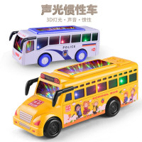灯光音乐惯性车宝宝玩具车小汽车迷你警车校车儿童男孩大巴车模型