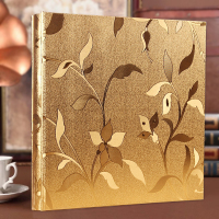 6寸过塑400张-大叶迪拜金|6寸相册本大容量横竖混合家用800张插页式皮面家庭影集相簿纪念册