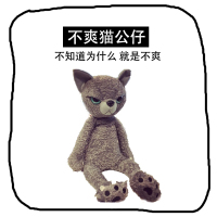 超拽!日本米田民穗臭脸猫玩偶猫酷猫不爽猫毛绒公仔玩具生日礼物