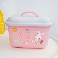 可爱[兔子] 中号(29*22*19.5cm)|可爱特大号儿童玩具收纳箱塑料家用零食收纳盒衣服整理储存箱