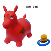 无音乐红马送气筒|儿童玩具跳跳马坐骑加大加厚充气马骑马跳跳鹿宝宝音乐小马羊角球
