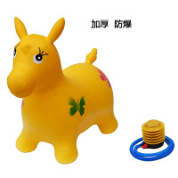无音乐黄马送气筒|儿童玩具跳跳马坐骑加大加厚充气马骑马跳跳鹿宝宝音乐小马羊角球