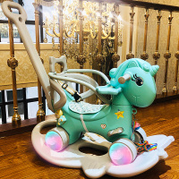 木马儿童摇马两用小推车摇椅音乐多功能婴儿宝宝玩具塑料摇摇马
