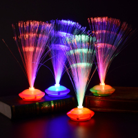 圆形底座光纤花发12个|满天星光纤花灯七彩闪光发光玩具变色光纤花幼儿园小礼品地摊热卖