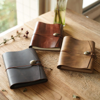 棕色皮面(35张牛卡内页) 头层复古牛皮|真皮diy旅行相册 复古手工影集纪念册宝宝成长手账 情侣创意礼品