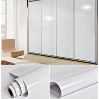 加厚防水珠光钢琴烤漆家具翻新贴纸 灰色厨房橱柜子自粘墙纸壁纸