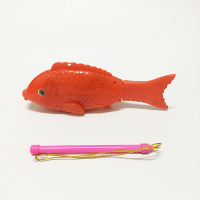 实色款鱼+手提杆送电池 标配|仿真动物鱼跑得快发光投影音乐手提电动玩具摇摆小鱼会跑