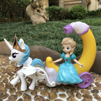 月亮马车艾莎(送电池螺丝刀)|抖音款爱莎艾莎白雪公主跳舞旋转音乐灯光女孩玩具生日礼物