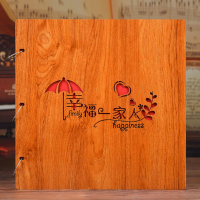 木质幸福一家人 过塑660张|木质相册本 影集插页式5678寸1200张10寸混装大容量家庭相册纪念