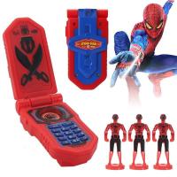 蜘蛛侠-自带电池|奥特曼蜘蛛侠婴儿童发光玩具手机音乐电话婴幼儿变身早教宝宝