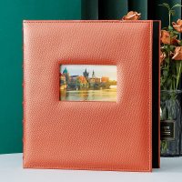 朱红色 6寸800张.过塑可放|5寸6寸800张大容量横竖混搭相册本纪念册插页式过塑可放家庭影集