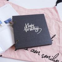 深灰色生日英文 白色内页礼盒装+礼袋|南木活页覆膜相册diy手工纪念册情侣浪漫生日礼物照片影集送男友