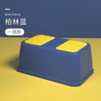 字母凳蓝色单层|儿童洗手垫脚凳宝宝踩脚椅子台阶垫脚凳小孩阶梯防滑凳单层/双层