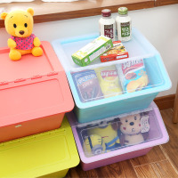大号收纳箱塑料有盖衣服儿童玩具零食品整理箱厨房储物箱透明