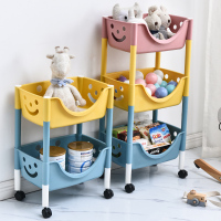 儿童玩具收纳架卧室置物架落地多分层小推车零食客厅厨房家用书架