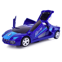 蓝色[发光音乐]度旋转 车+电池+充电器|抖音网红会跳舞的电动音乐发光旋转小汽车变形男孩婴儿童玩具警车