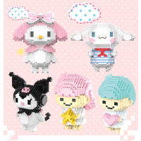 微小颗粒西装熊婚纱兔积木卡通玩具布丁狗双子星小恶魔玉桂狗