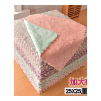加大加厚款25*25cm[颜色随机] 3条装[体验价] 不沾油不毛抹布厨房吸水擦桌擦碗洗碗布擦手巾百洁布家务清洁巾