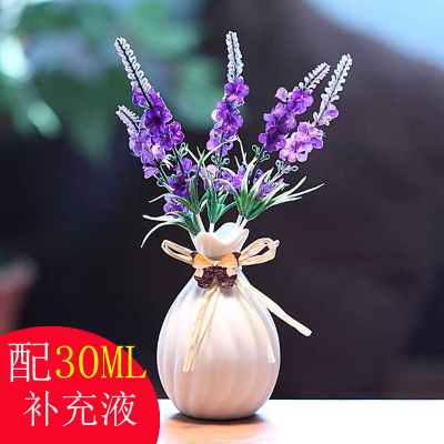 白色薰衣草花瓶--30ml补充液 百合 无火香薰空气清新剂房间卫生间卧室内香水香薰薰衣精油熏香