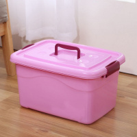 粉红色 高品质10L[升级款] 收纳箱塑料特大号小号储物箱衣服被子玩具收纳盒车载家用