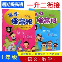 暑假提高班 语文+数学两册 1升2年级 小学一年级升二年级暑假作业暑假接力棒作业本暑假总动员小学生暑假衔接培优辅导教