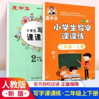 庞中华字帖 小学生写字课课练二年级上册+下册2本套装 RJ版人教版 小学2年级同步练字用书 钢笔铅笔硬笔书法临摹描红