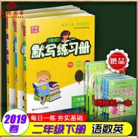 全套3本2019年春新版名师点拨2年级下默写练习册语文+英语+小学数学口算练习册二年级下册小学生同步训练专项一日一练