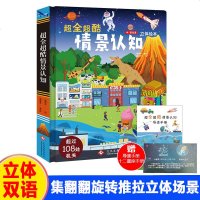 超全超酷情景认知立体绘本 3-6周岁儿童3d翻翻书早教撕不烂宝宝中英双语启蒙认知图画书幼儿园益智游戏推拉小手电科普百