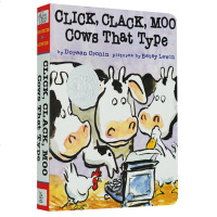 英文原版绘本 Click, Clack, Moo Cows That Typek 纸板书 凯迪克银奖 张湘君