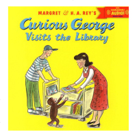 英文原版 Curious George Visits the Library 好奇猴乔治儿童故事绘本图画书