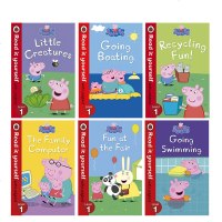 英文原版 粉红佩佩猪小妹6本 Peppa Pig Read It Yourself L1 小瓢虫自我阅读分级读物系列