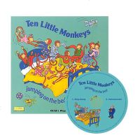 英文原版 附CD Ten Little Monkeys 大开本洞洞书 韵文童谣绘本 Child's Play 系列英