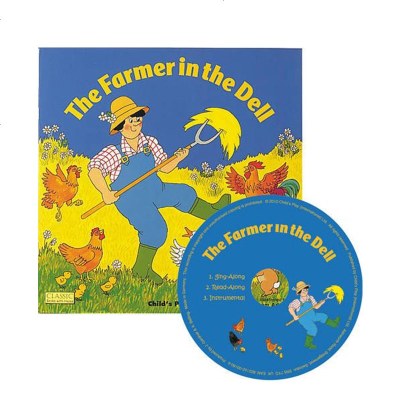 英文原版 附CD The Farmer in the Dell 大开本洞洞书 韵文童谣绘本 Child's Play