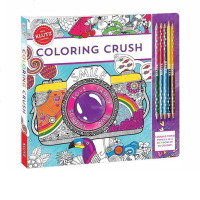 英文原版手工色彩碰撞书Klutz Coloring Crush 含彩色活页纸 5根双色彩铅笔 STEAM体系