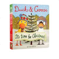 英文原版 Duck and Goose 小黄鸭与小白鹅系列 It's Time for Christmas 纸板书
