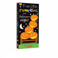 英文原版绘本 Five Little Pumpkins on Halloween Night 万圣节绘本 纸板书故