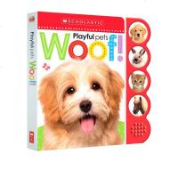 英文原版 Playful Pets Woof 发音书 纸板翻翻书 幼儿启蒙认知 Scholastic Early L