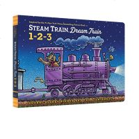 英文原版 Steam Train Dream Train 1-2-3 纸板书 好厉害 小车迷 数字 启蒙认知绘本
