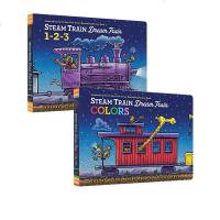 英文原版 Steam Train Dream Train 1-2-3 Colors 好厉害 小车迷系列 2册 纸板书