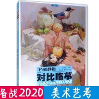 正版 对比临摹-色彩静物敲砖美术教材色彩静物美术入基础教程书 素描头像临摹范本 美术书高考 水粉静物画教程美术绘