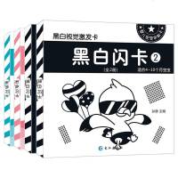 黑白卡片婴儿早教卡片宝宝视觉激发卡0-6个月 全4册 婴儿书6-12月 识图幼儿童彩色卡片 视力激发益智开发 0-1