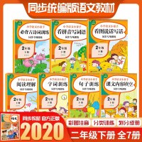 7册全 2020春二年级下册语文专项训练 小学二年级下册看图说话写话看拼音写词语阅读理解字词句子古诗词课文同步训练练