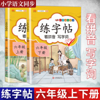 练字帖六年级上下册两本 看拼音写字词语文同步小学生练字帖专项训练书写字帖看拼音写汉字词语生字注音控笔训练字贴小学教