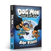 正版 神探狗狗的冒44猫狗大战 Dog Man #4进口原版 Dav Pilkey 内裤超人7-10-12岁儿童英