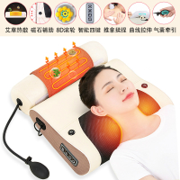 按摩枕肩颈椎多功能按摩器家用颈部肩腰部年会礼品全身仪 (大号)气囊+热敷+揉捏+推拿+AB枕