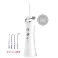 电动冲牙器便携式家用水牙线洗牙器正畸洁牙器牙结石清洁 珍珠白USB