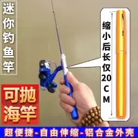 迷你钓鱼竿便携钢笔式鱼竿抛竿杆纺车轮袖珍冰钓海钓鱼杆碳素折叠